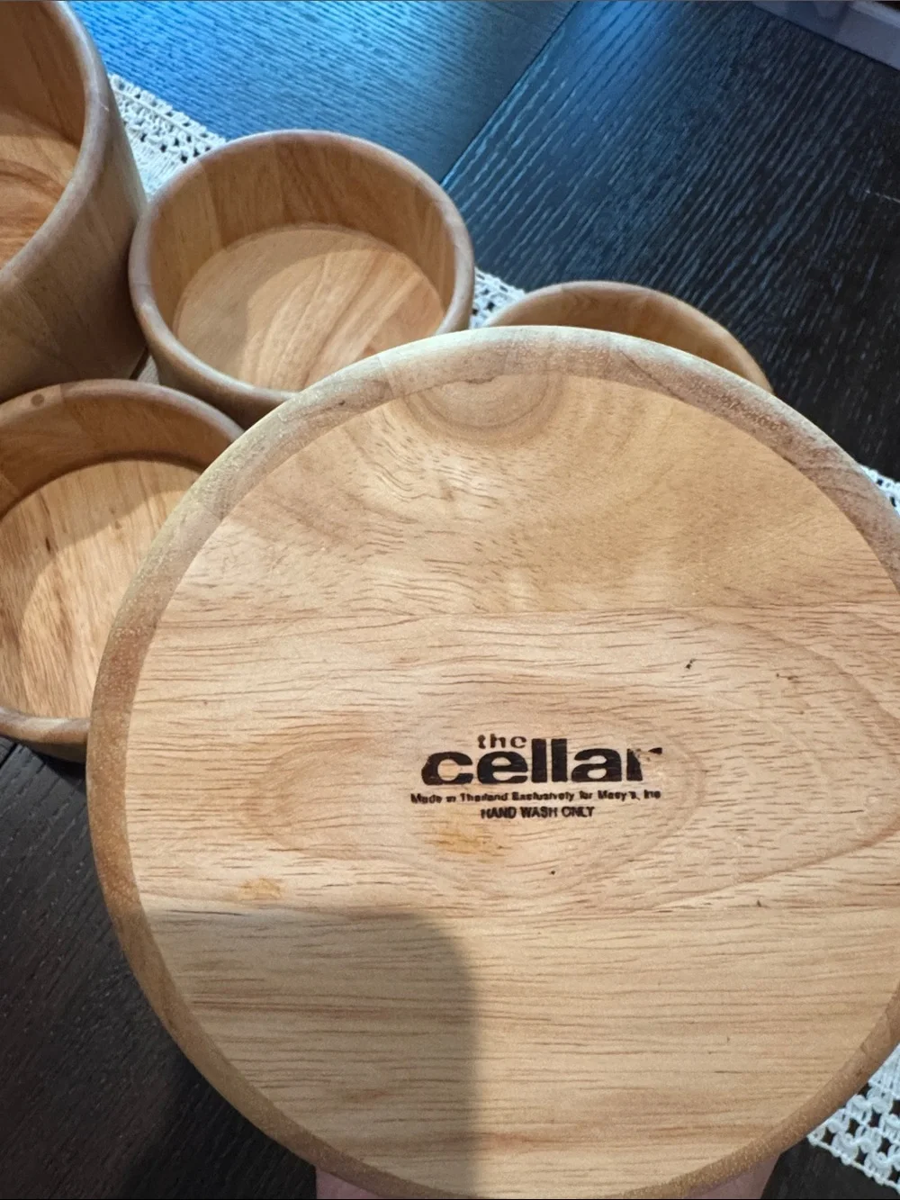 Wooden Salad Bowl Set with Servers - Natural Wood